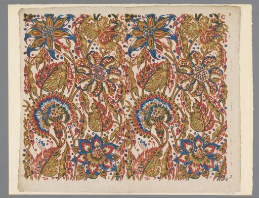 Sheet with large flowers and leaves