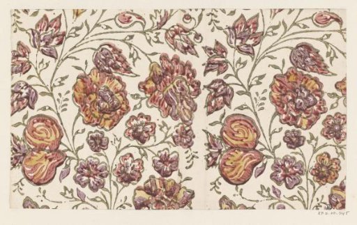 Sheet with a vine with flowers and fruit