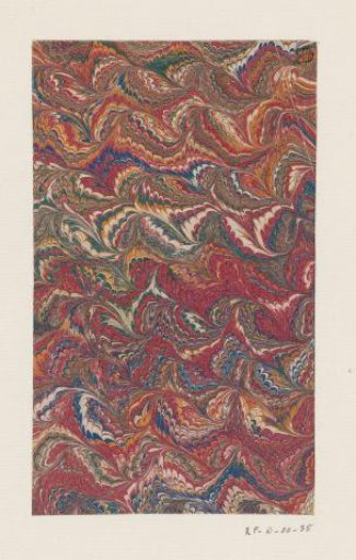 Wavy double comb marble in red, yellow, blue and green