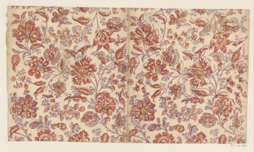 Sheet with scrolls and flowers