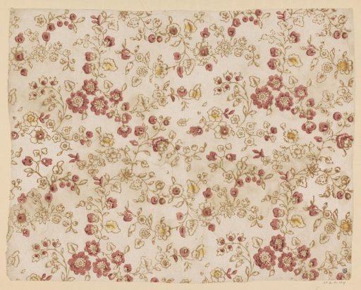 Sheet with scrolls and flowers