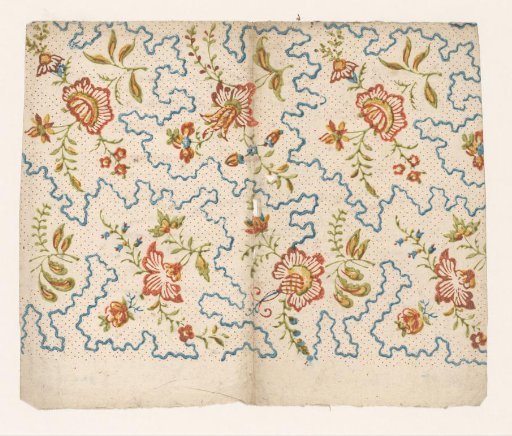 Sheet with a scattered pattern of flowers and branches