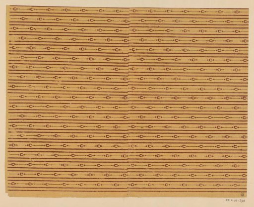 Sheet with a band pattern with oval motif with stripe and dots alternating with two stripes