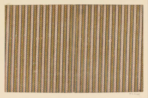 Sheet with a band pattern of alternating colored ornamental borders