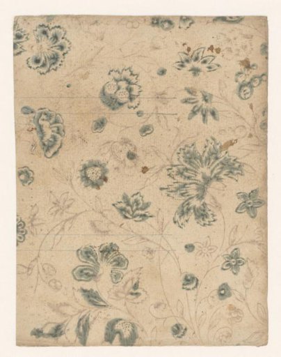 Sheet with vines with flowers