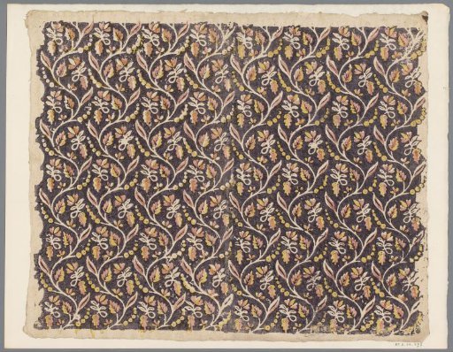 Sheet with cut-out winding vines with flowers and fruits