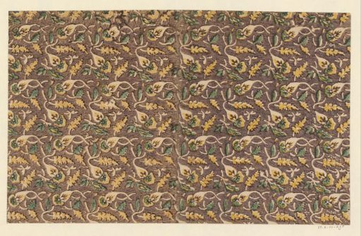 Sheet with a scattered pattern of cut-out leaf motifs