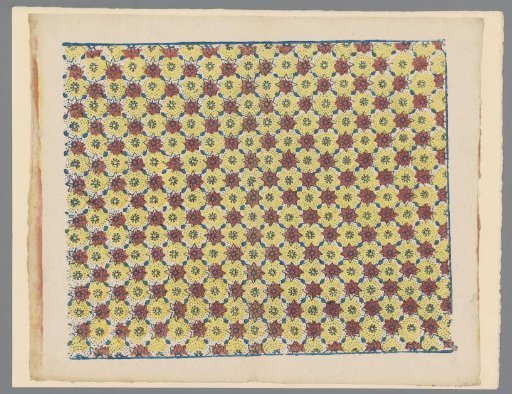 Sheet with an alternating scattered pattern of star and rosette