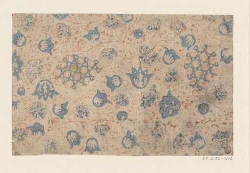 Sheet with all-over pattern of scrolls with flowers and grape clusters