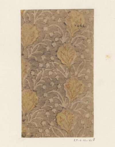 Sheet with band pattern of flowers with scrolls