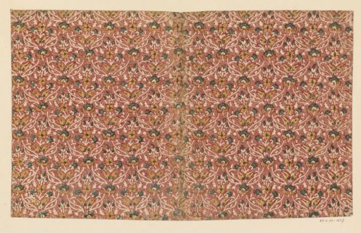 Sheet with regular all-over pattern of reserved flowers