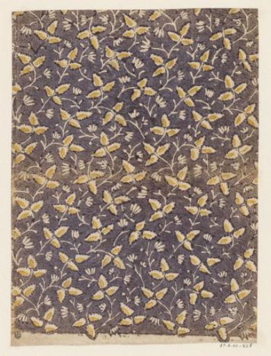 Sheet with all-over pattern of reserved leaves