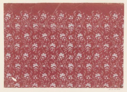 Sheet with all-over pattern of flowers and twigs