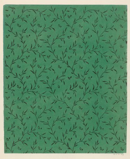 Sheet with regularly winding vines across the sheet