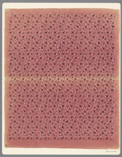 Sheet with regularly intertwining vines of dots and vines of lines