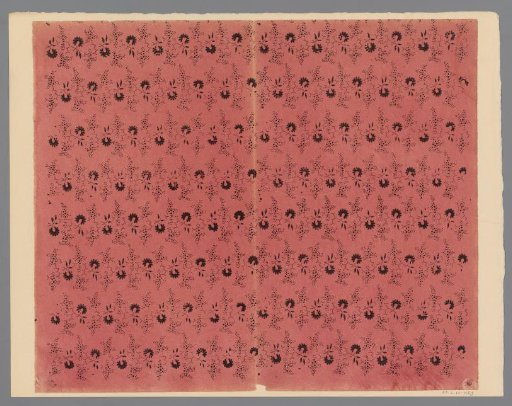 Sheet with band pattern of flower motif