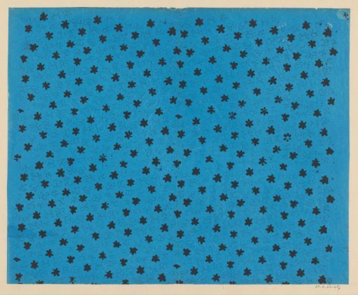 Sheet with scatter pattern of flower motif surrounded by lines of dots