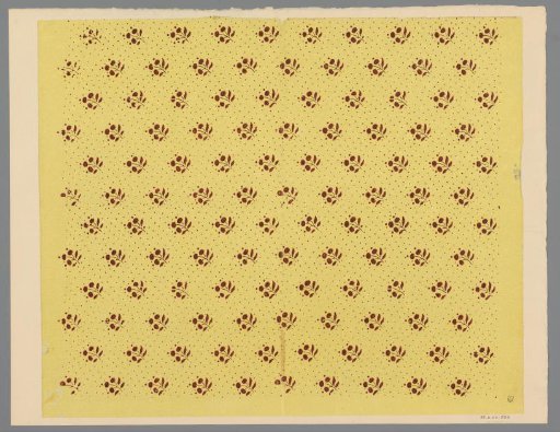Sheet with scattered pattern of floral motif with dotted ground