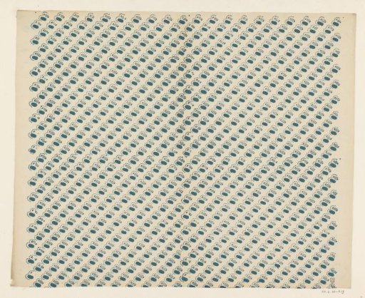 Sheet with scattered pattern of oval motif with dotted lines