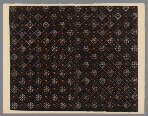 Sheet with grid pattern with various motifs as field filling