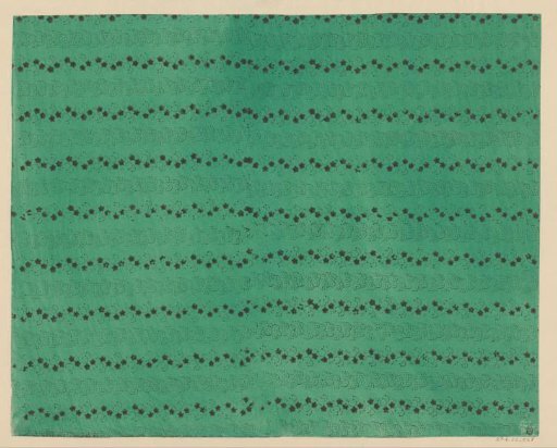 Sheet with band pattern of floral motif and dot pattern