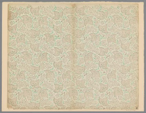 Sheet with scattered pattern of leaf motif and vines