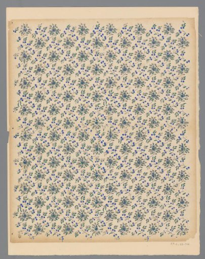 Sheet with scattered pattern of vines with flowers, leaves and fruits