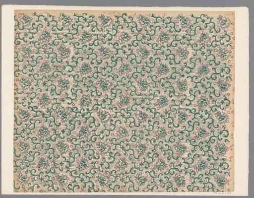 Sheet with scattered pattern of vines and flowers