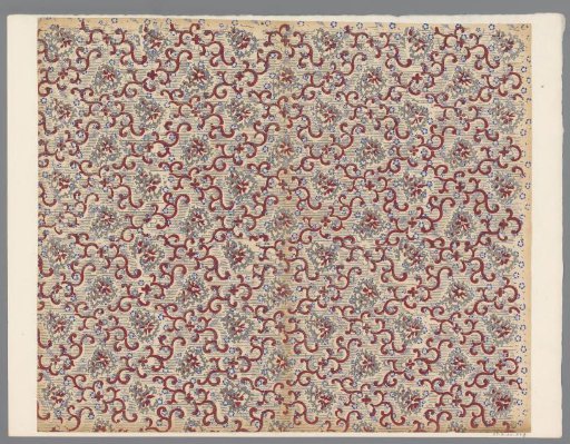 Sheet with scattered pattern of vines and flowers