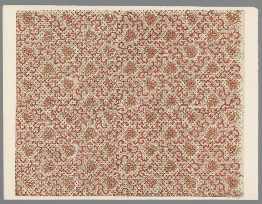 Sheet with scattered pattern of vines and flowers