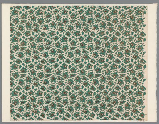 Sheet with scattered pattern of angular motifs