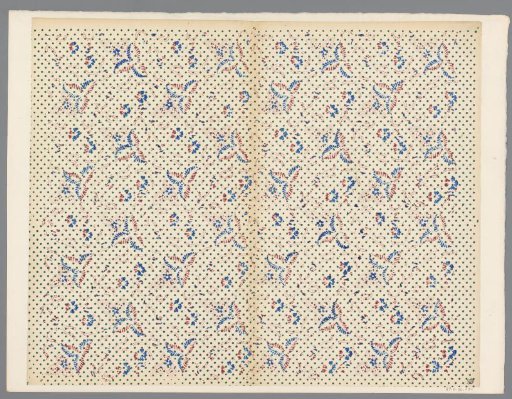 Sheet with scattered pattern of stars over leaf motifs