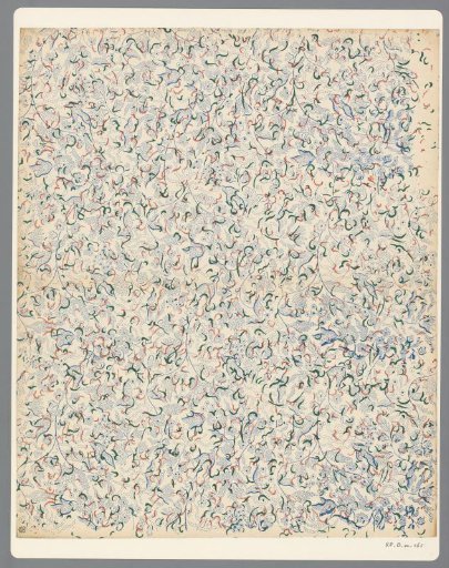 Sheet with all-over pattern of vines and dotted flowers