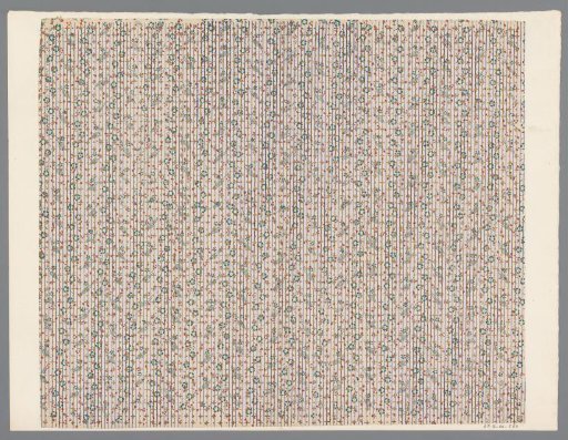 Sheet with all-over pattern of flower motif and line ground
