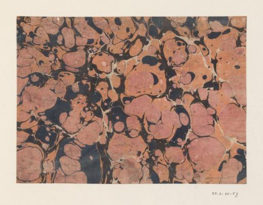 Pebble marble in orange, black, blue and pink