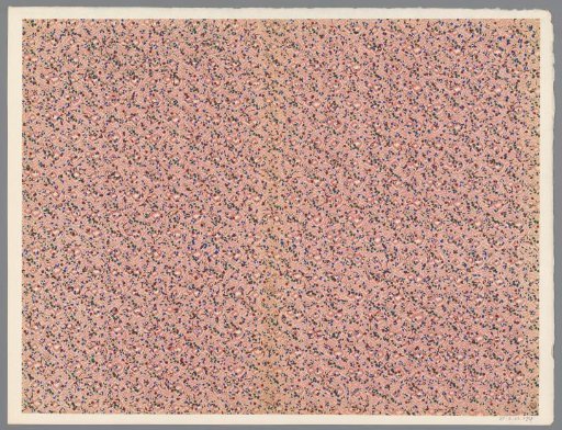 Sheet with all-over pattern of flower motif on broken line ground