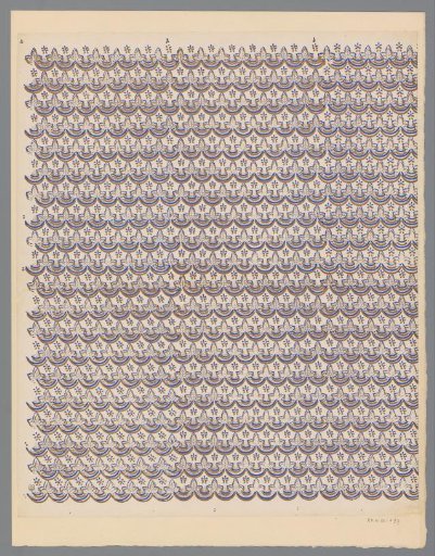 Sheet with band pattern of leaf motif