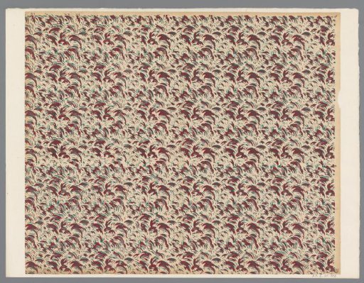Sheet with a scattered pattern of a leaf motif