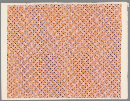 Sheet with a scattered pattern of various motifs on a checkered ground