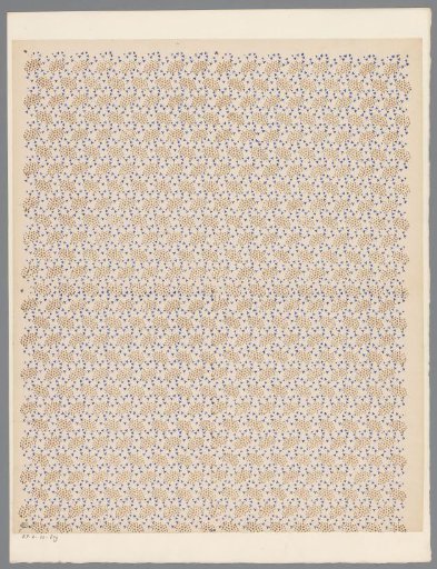 Sheet with scattered pattern of cloud of dots between Y-shapes