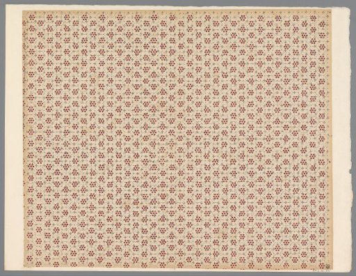 Sheet with band pattern of hexagons with dots as field filling
