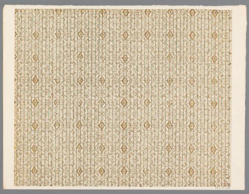 Sheet with scattered pattern of vines over line background