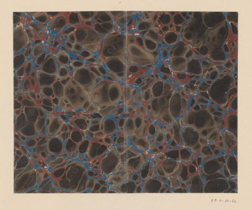 Pebble marble in red, blue and brown