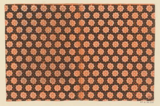Sheet with all-over pattern of flower motif surrounded by dots
