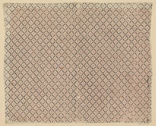 Sheet with diamond pattern with rosette as field filling on line background