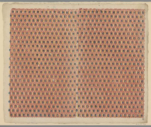 Sheet with all-over pattern of leaves and dots