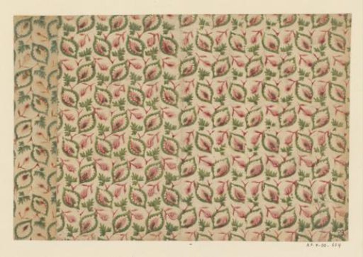 Sheet with all-over pattern of leaf motifs