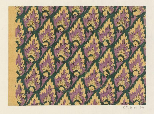 Sheet with band pattern of cut-out leaf motif