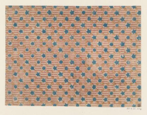 Sheet with diamond pattern, diagonal bands of rosettes and dots