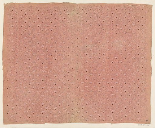 Sheet with scattered pattern of dots and dashes on a dotted ground